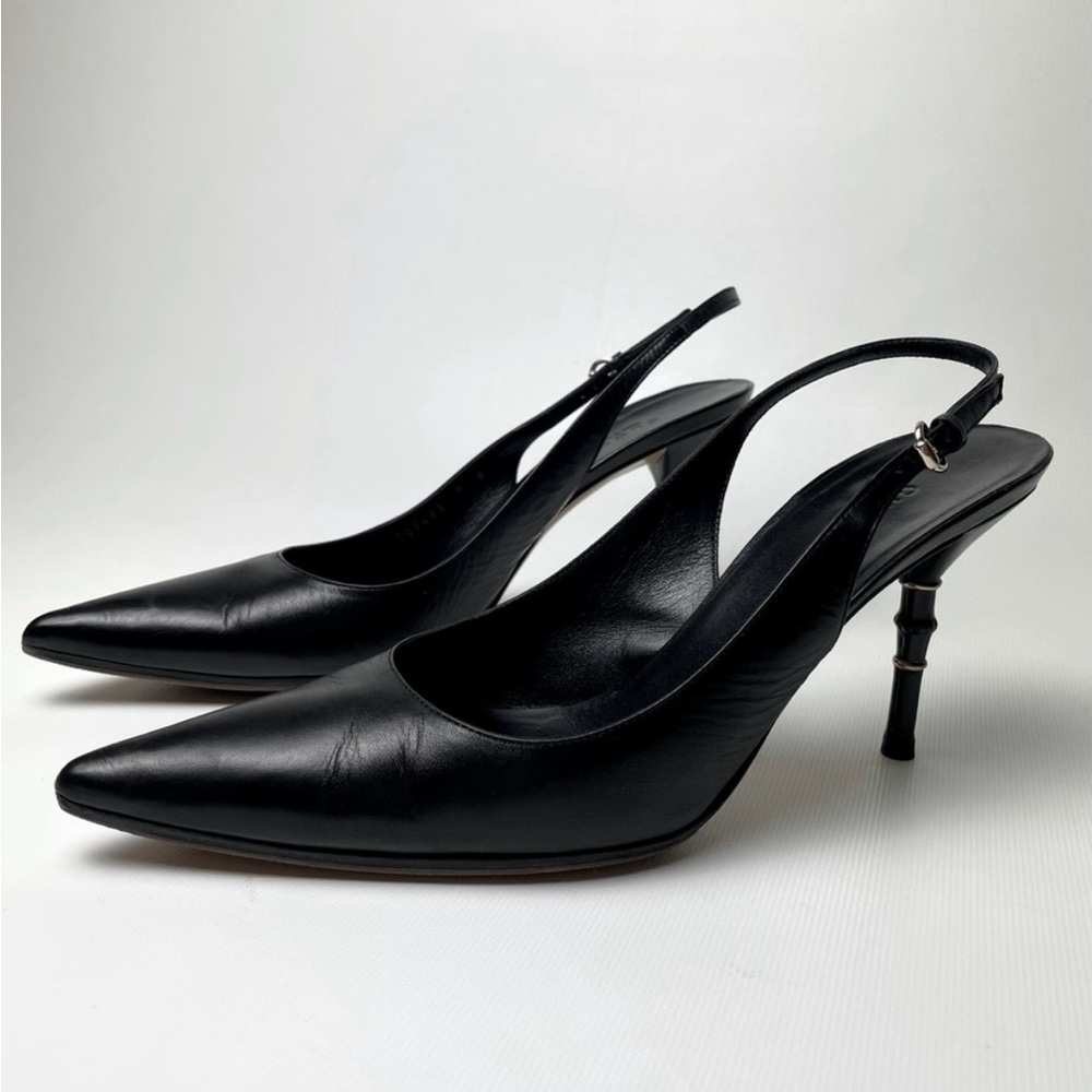 Gucci Malaga Kid Bamboo Heel Slingback - sz 9